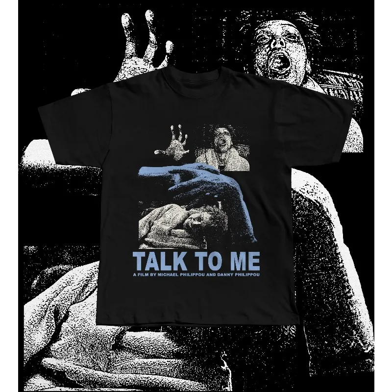 Camiseta de la película de terror Talk to Me A24, camiseta con gráfico de mano embalsamada, camiseta de algodón holgada y transpirable unisex de verano