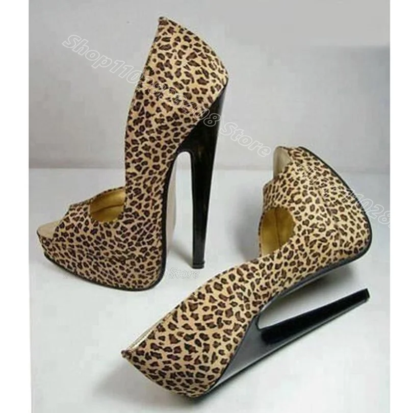 

Leopard Print Platform Stiletto Pumps Peep Toe Sexy Shallow Summer Party Casual Design for Women Shoes 2024 Zapatos Para Mujere