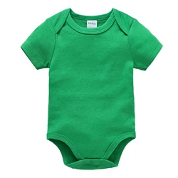 High Quality Baby Rompers Boys Green Summer Clothes Blank Muslin Style Kids Onesies for 0-24 M