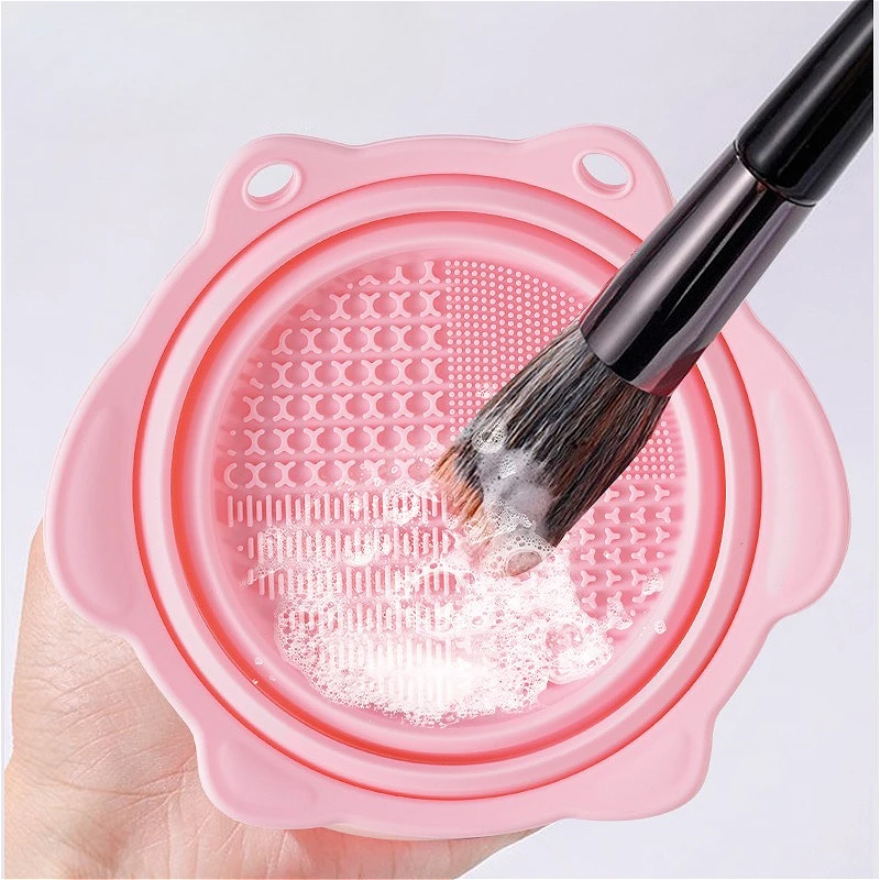 Ciotola pieghevole in silicone pieghevole per la pulizia degli strumenti di bellezza |   Beauty Egg Cleaner e pennello per trucco Quick Cleaner (uso quotidiano per le donne)