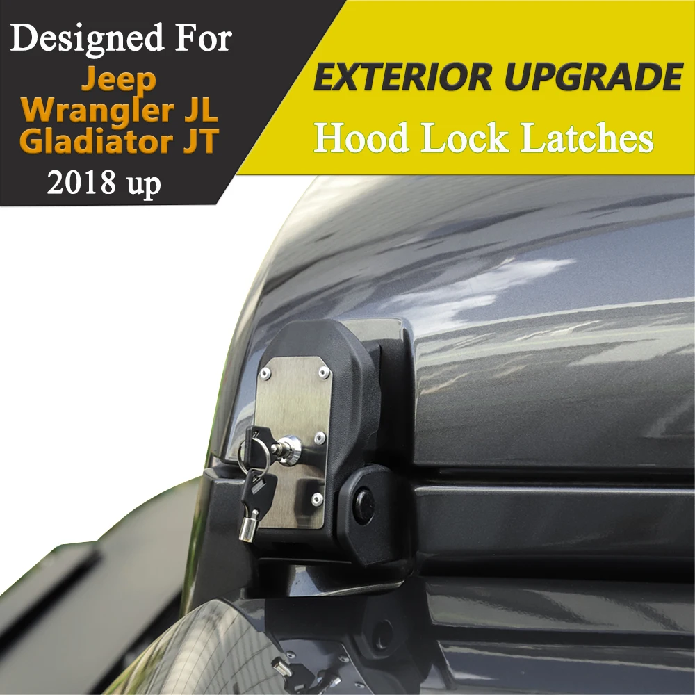 Hood Latches With Lock for Jeep Wrangler JL 4XE Sahara Rubicon Gladiator JT 2018-2025 Original Parts Replacement Accessories