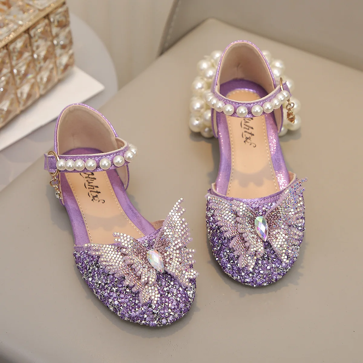 Children's Princess Open-Toe Sandals Girls' Princess Style Beach Sandals kids Girls Non-Slip Party Performance Sandals