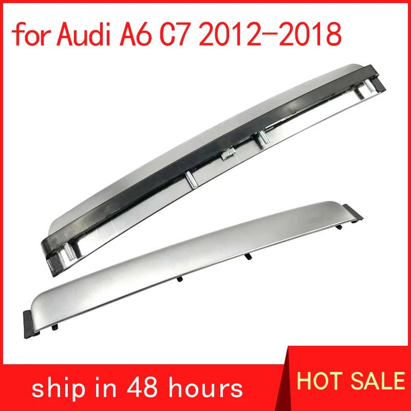 For Audi A6 C7 2012-2018 Car Front Ashtray Cover Bright Strip Central Control Push-pull Electroplating Decorative Strip