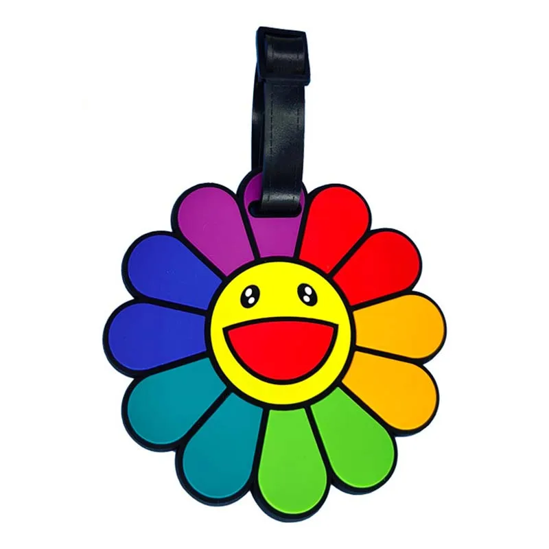 2 Colors Sunflower Travel Accessories Luggage Tag Silica Gel Suitcase ID Address Card Holder Baggage Boarding Tag Wedding Gift