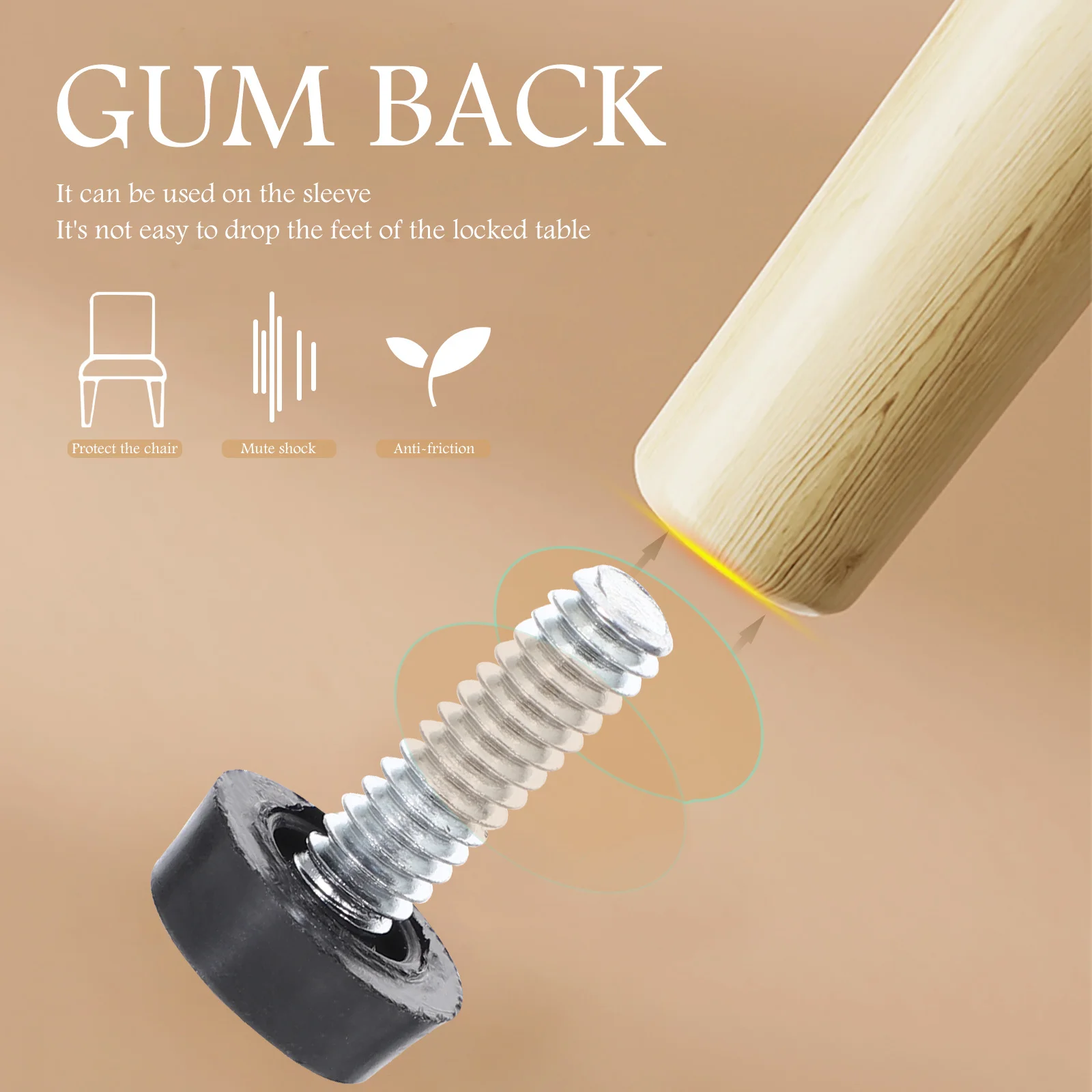 

50pcs Adjustable Furniture Levelers 1/4" Thread Anti-Slip Screw On Table Legs Leveling Feet For Chairs Tables Stands