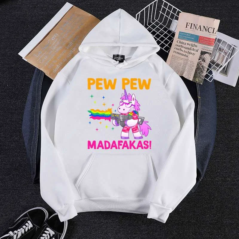 Hot Pew Pew M-Madafakaes Style Hoodies Pullover Women Printed Casual Outdoor Pocket Long Sleeve Hooded Hip Hop Coats Sweatshirts