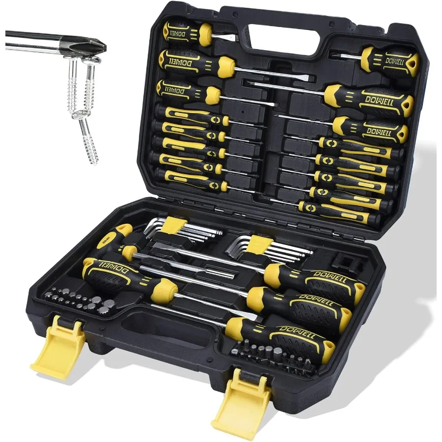 

Magnetic Screwdriver Set Slotted Phillips Torx 108Piece Stubby Screwdriver Mini Precision Screwdriver Bits Set Hex Key Set Magn