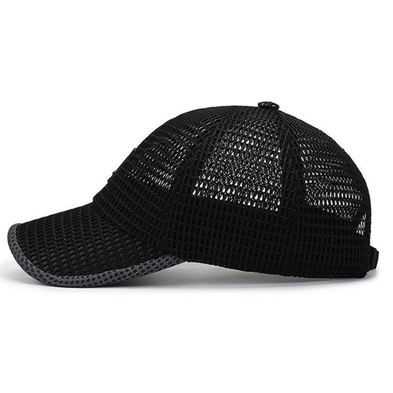 Hollow Out Mesh Baseball Cap Men Large Brim Quick-Drying Sun Visors Summer UV Protection Beach Hat Outdoor Sport Tennis Golf Cap