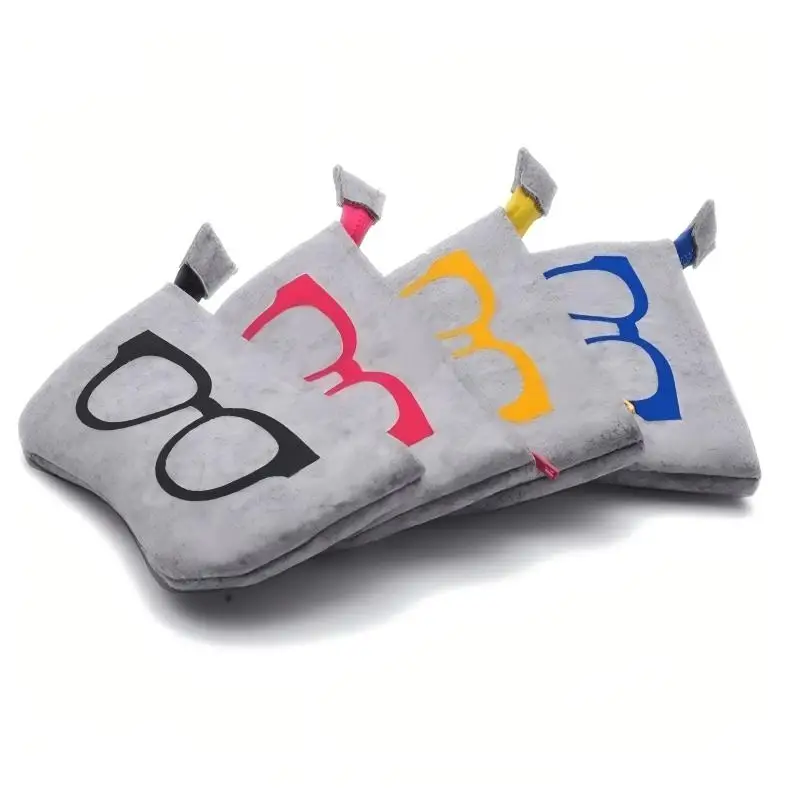 Bolsa de óculos de feltro macio, óculos de sol da moda, capa de bolsa de óculos de leitura, óculos portáteis, joias, suporte de caixa de cosméticos