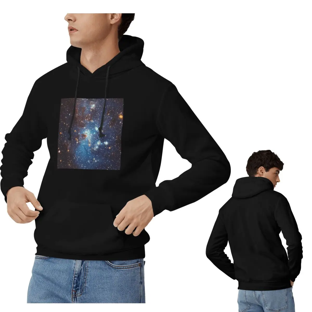 

Синие толстовки со звездами Nebula, мужские и женские повседневные пуловеры, толстовки в стиле Харадзюку, одежда с длинными рукавами, осень-зима