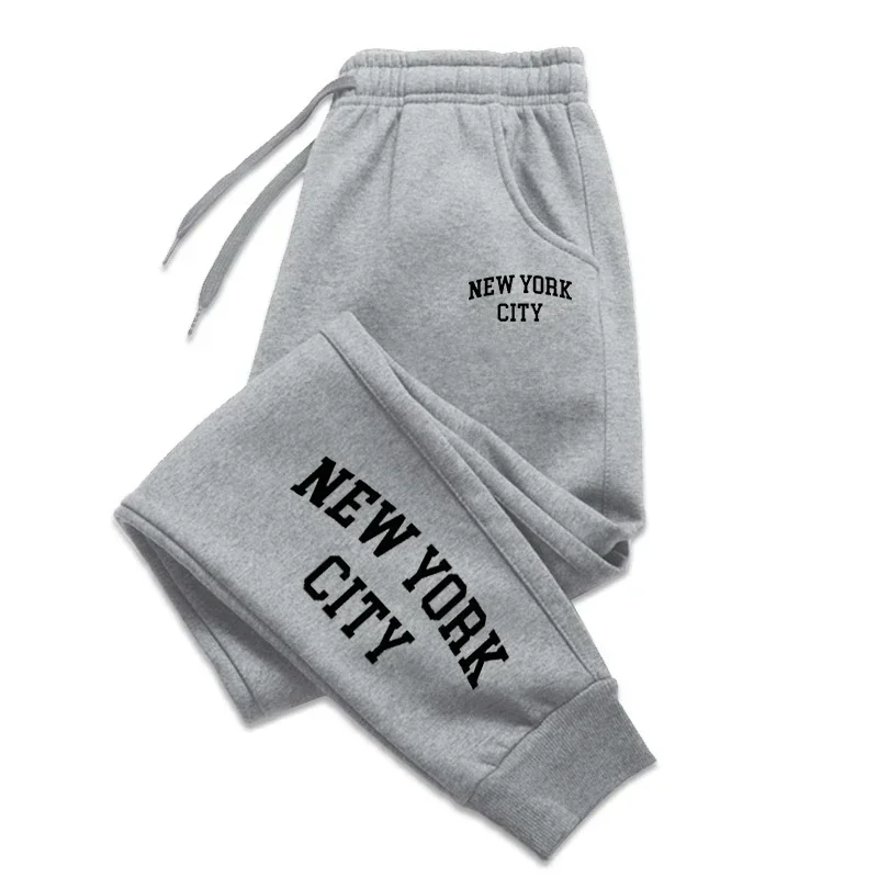 Men's Casual NEW YORK City Printed Long Pants Running Trousers Outer Sport Jogging Sweatpants Harajuku Streetwear