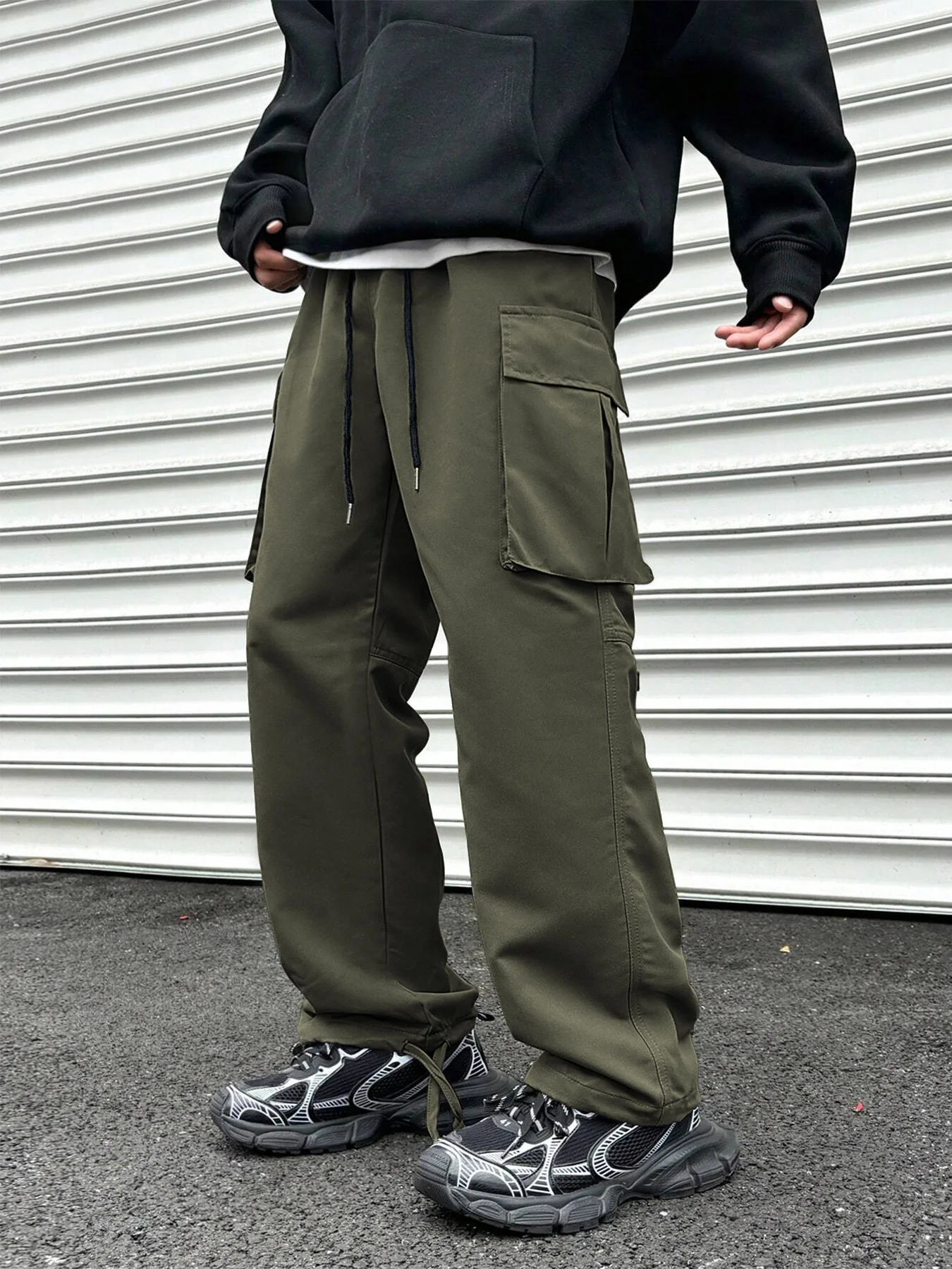 

American-style work pants for men: Raglan-fit straight-leg casual wide-leg long pants-Amazon bestseller
