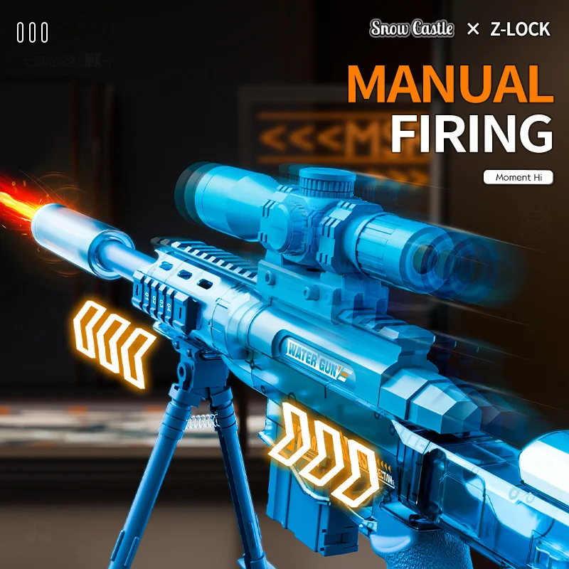 Electric Water Guns Toy Manual and Automatic Watergun with Lights and Sound Long Range Water Squirt Gun Beach Pool Outdoor Toy