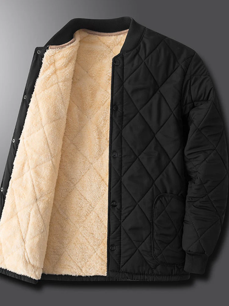 

Men's Lightweight Cotton Jaet Warmth down Inner Wear Faionable Urban Sle Long Sve Regular Fit Non-Hooded Single Butt...