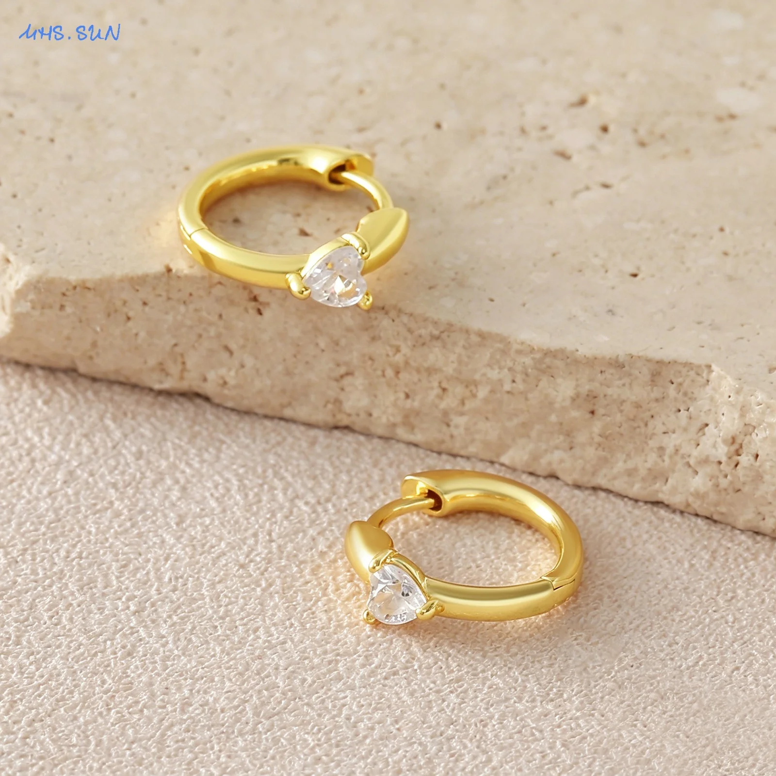 SUNSLL Fashion Gold Plated Zircon Inlaid Hoop Earrings Accessories For Women Daily Commute Party Jewelry Wholesale Available