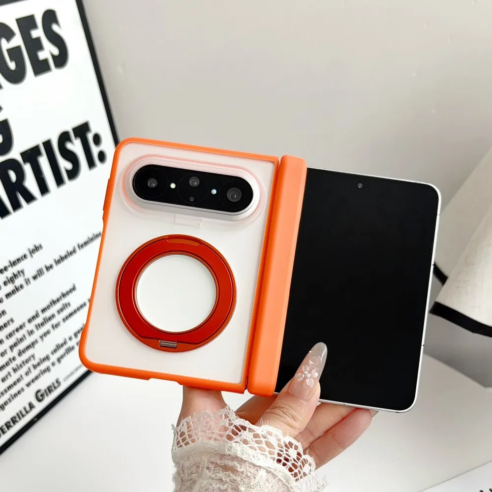 Matte For HuaWei Pura X Max Phone Case Protection Hinge MagSafe Magnetic Pc Hard Shell With Holder Back Cover