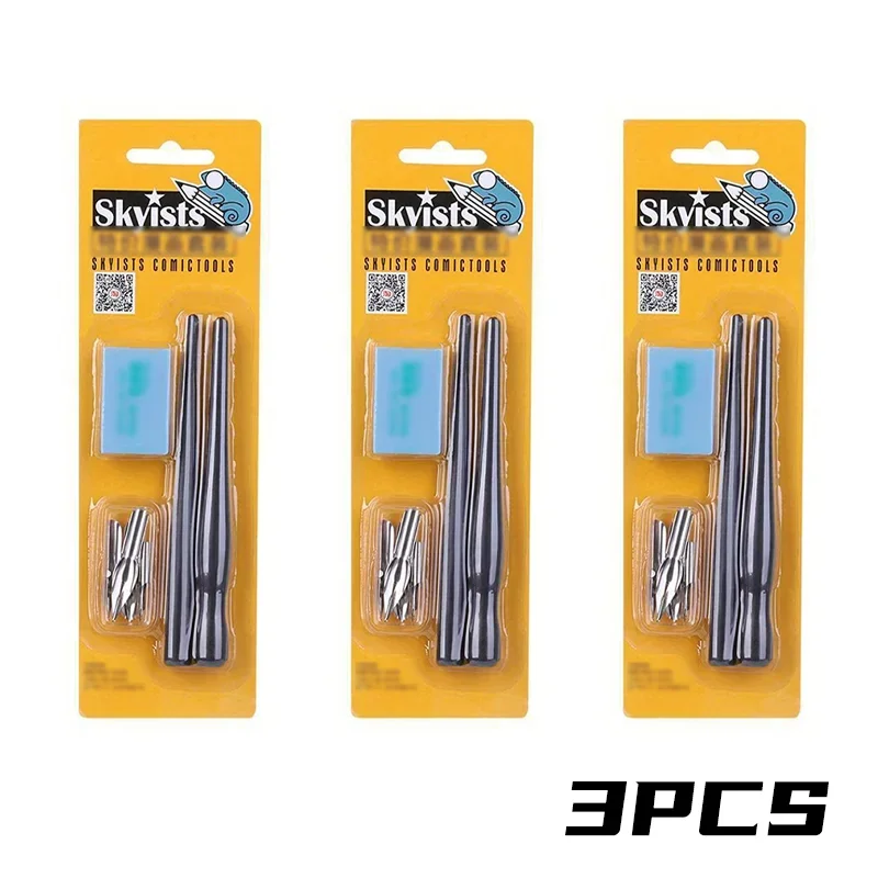 Cartoon Manga Stift Spitze Stift Set Multifunktions Stift Dip Kalligraphie Zeichnung Anime Farbe Zeichnung Werkzeug Set 5 Spitze + 2 Halter + 1 radiergummi – Detail 13