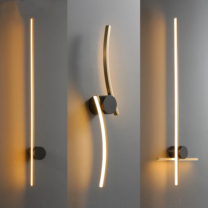 

Minimalist Copper LED Wall Lamp Bedroom Foyer Aisle Sconces Atmosphere Decoration Lighting Gold Dropshipping