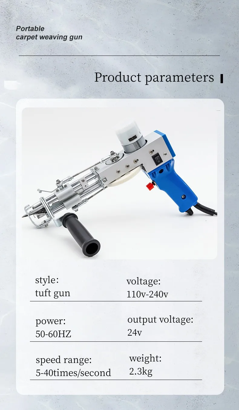 Tapete elétrico acolchoamento arma, arma elétrica, artesanal, velocidade ajustável, azul, 2 em 1