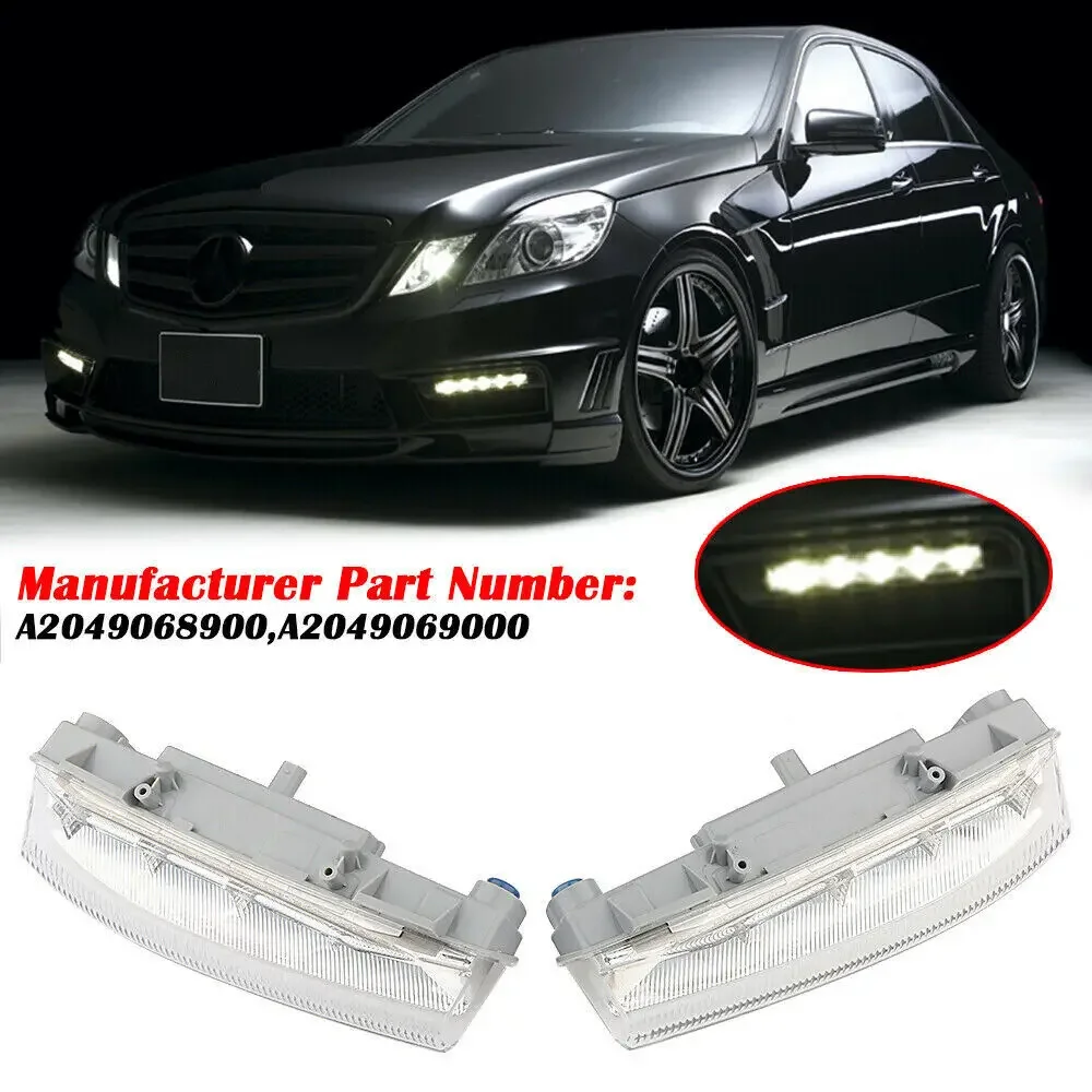 Car Front LED DRL Daytime Running Lamp Fog Light Lamps For Mercedes-Benz W204 W212 C250 C280 C350 E350 A2049068900 A2049069000