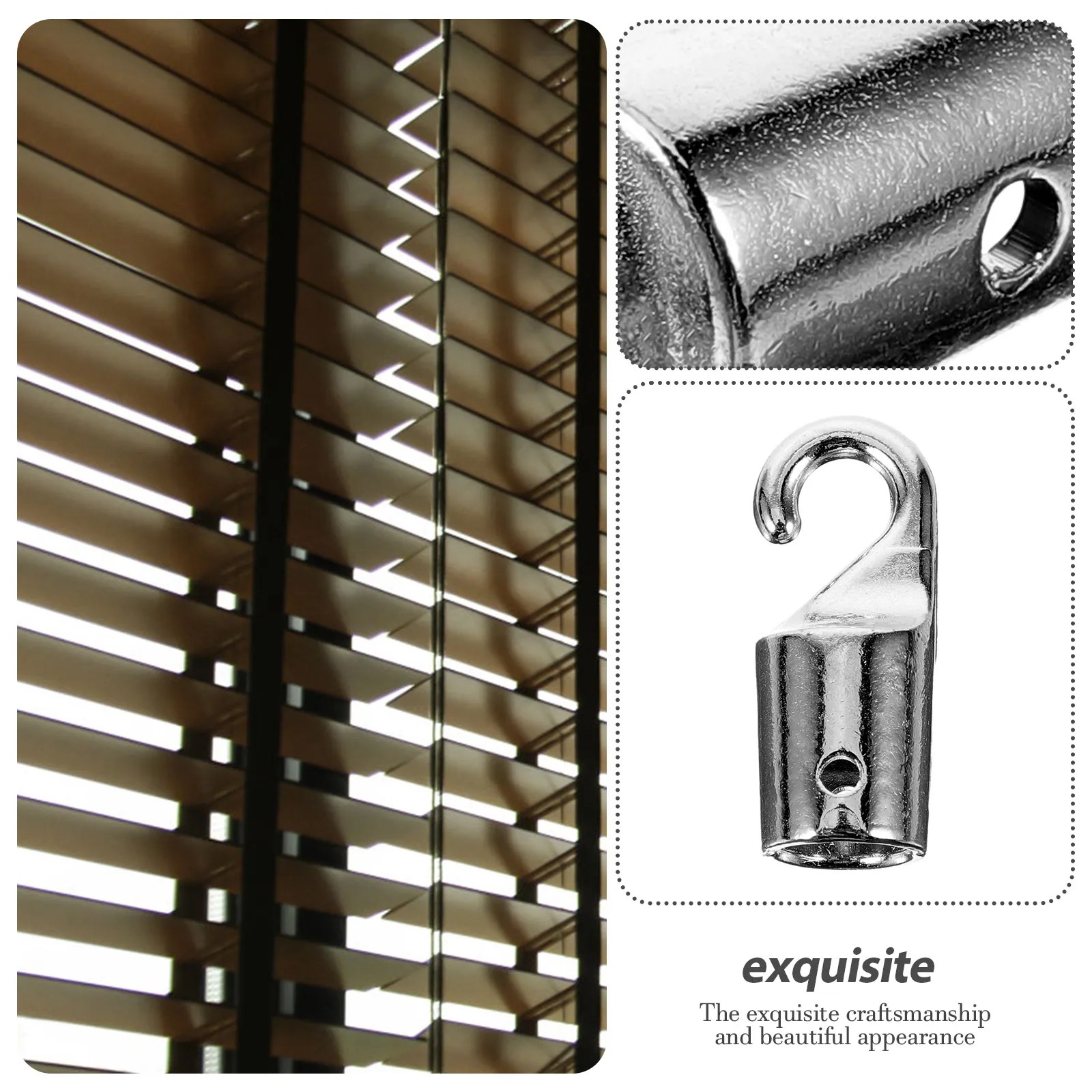 

4Pcs Blind Replacement Parts Metal Wand Hook Tip for Window Blinds Corrosion Resistant Long Service Life Blind Parts