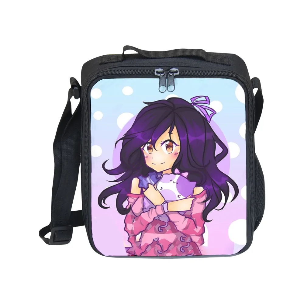 

Cartoon Cool Student Crossbody aphmau Lunchbox Thermal insulation Food Lunch Bag 3D Printed Picnic Insulated Handbags Ice Bags