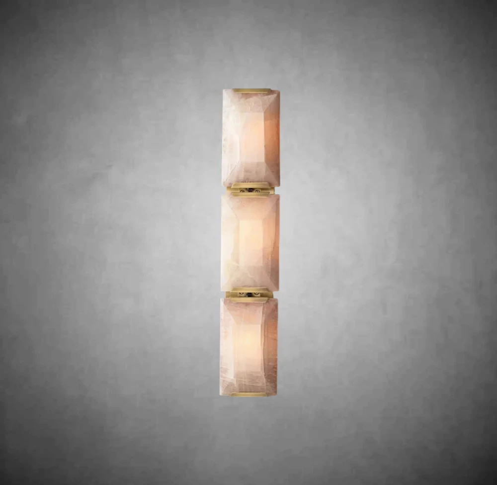 Long Square All Copper Marble Wall Lamps Led Home Decoration Living Room Background Crystal Light