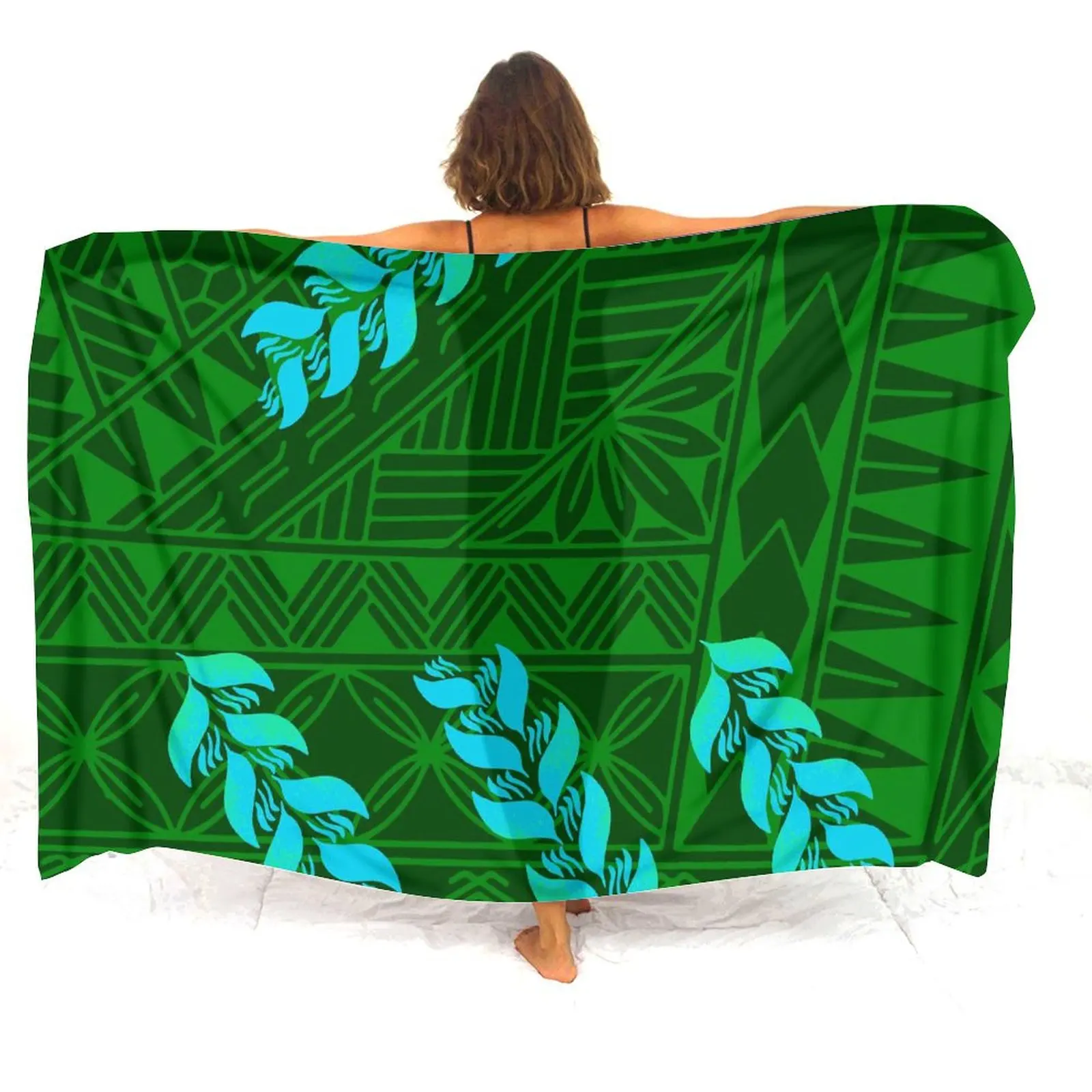 Island Sarong Women Beach Sarong Headscarf One-Piece Custom Printed Sarong Polynesian Sarongs Beach Wrap Sun-Protective Coat