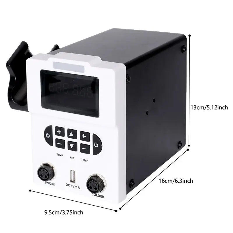 AC88 Soldering Station 878D 600W Digital Hot Air Blower Rework Station, Desoldering Welding Heat Tool with LED Display for