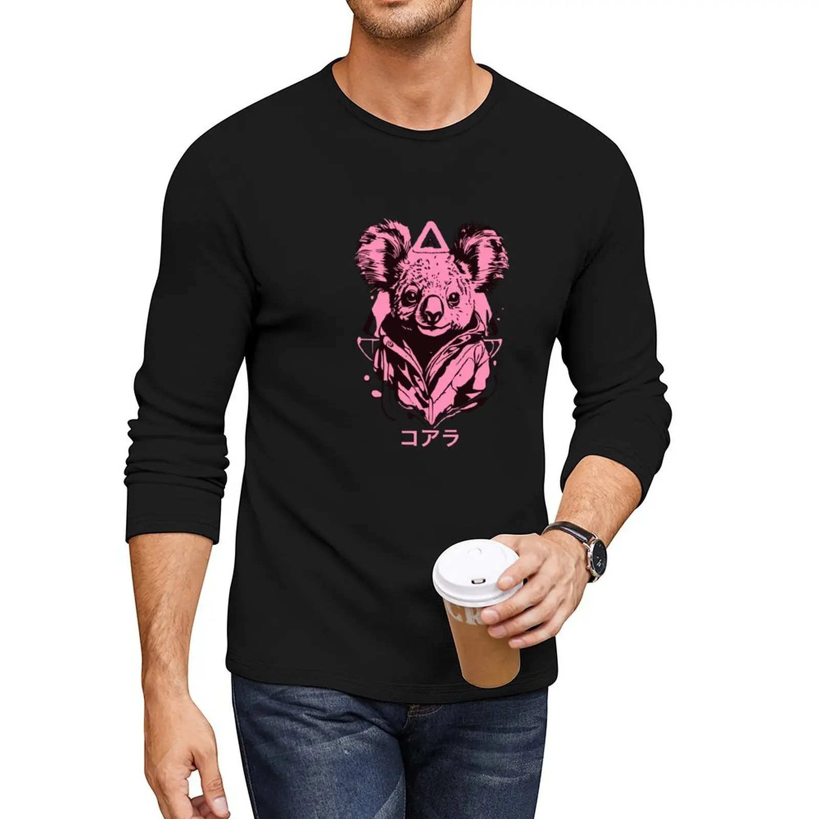 

Pink Koala Long T-Shirt kawaii clothes quick-drying t-shirt cute clothes sweat shirt mens graphic t-shirts big and tall
