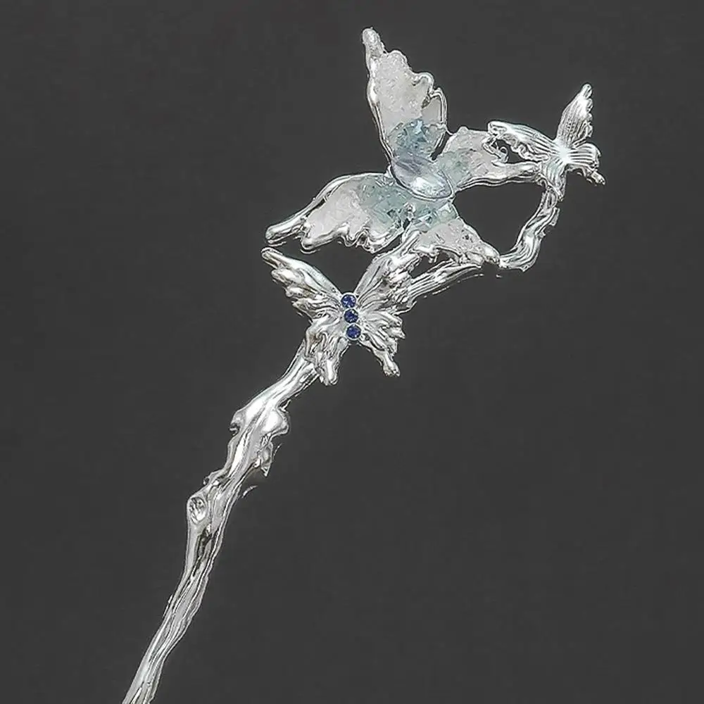 

Vintage Hanfu Chopstick Ice Crystal Chinese Hairpin headband Women Hair Stick Girl Elegant Star Butterfly Headwear Hairpins