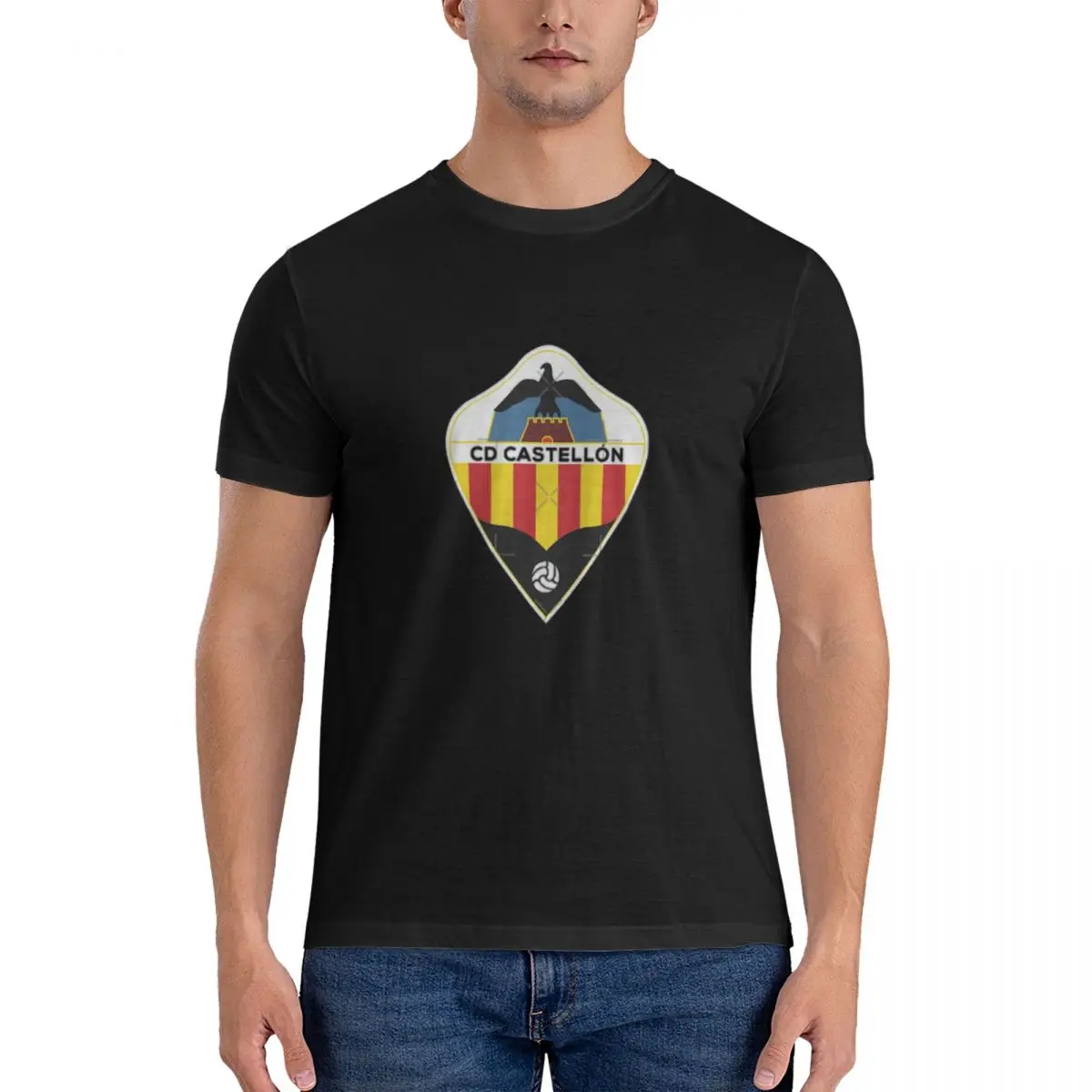 Castellon Coat Of Arms Men T Shirt deportivo castellon Tees Short Sleeve O Neck T-Shirt 100% Cotton Printed official-website