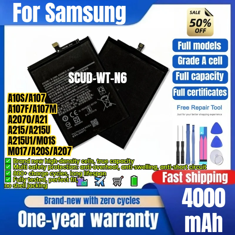 SCUD-WT-N6 for Samsung A10S/A107/A107F/A107M/A2070/A21/A215/A215U/A215U1/M01S/M017/A20S/A207 Phone Battery Replacement Bateria