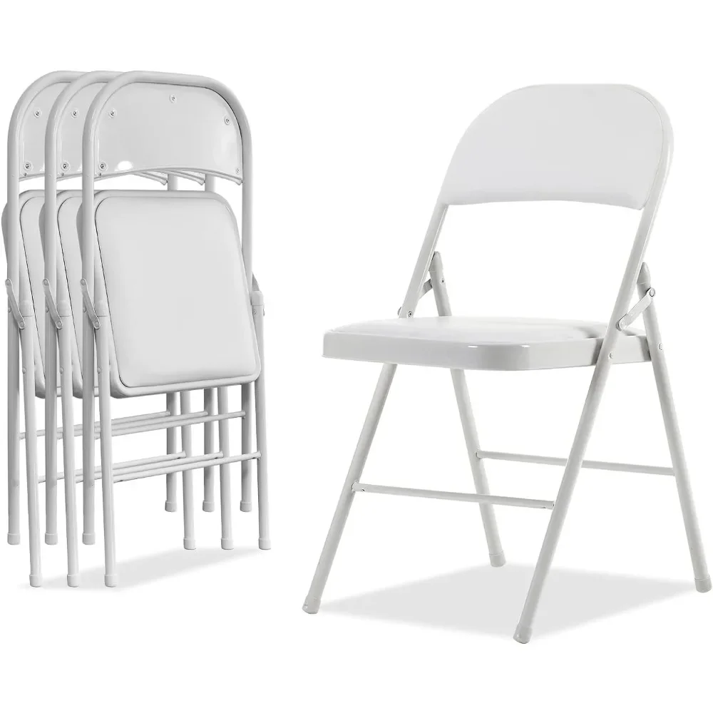 

Folding Chairs with Padded Cushion and Back, Padded Folding Chairs for Home and Office White30"D X 9"W X 12"H Folding Chairs