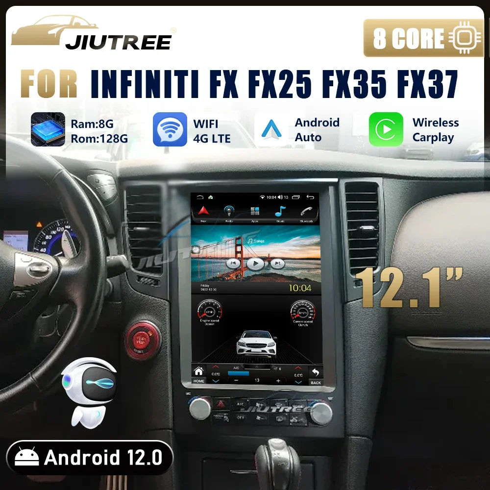 

Android 12 для Infiniti FX FX25 FX35 FX37 2009-2013 Qx70 2013-2019 Автомобильный умный мультимедийный плеер GPS-навигация Радио Carplay 4G