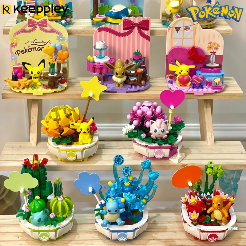 

Keeppley Pok É Mon Holiday Party Series Pikachu Snorlax Building Blocks Collection Toys Room Decorations Holiday Gifts