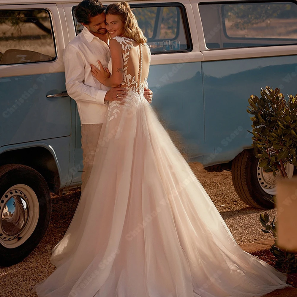 Vestidos de casamento feminino profundo em V, vestidos de noiva elegantes, querida formal, banquete de noivado 2024