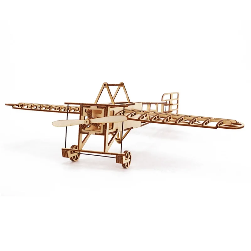 DELAM-Wooden Simulation Airplane Model Light Wood Airplane Assembly Three-Dimensional Educational Wooden
