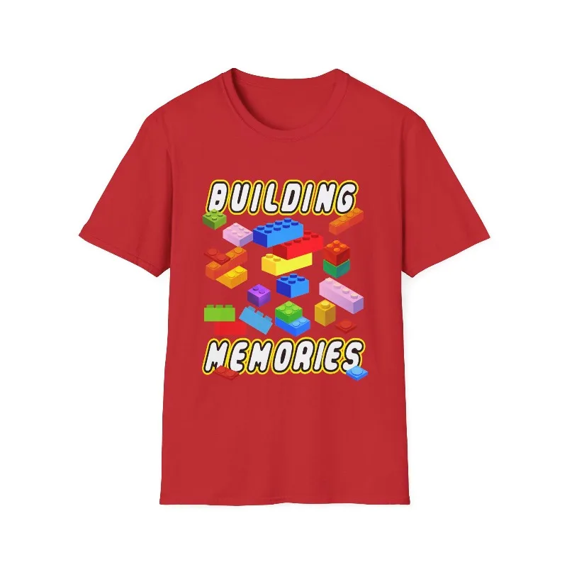 Building Memories Unisex T-Shirt Fun Bricks Graphic Tee Perfect Gift for Kids & Adults Building Bricks Family Matching
