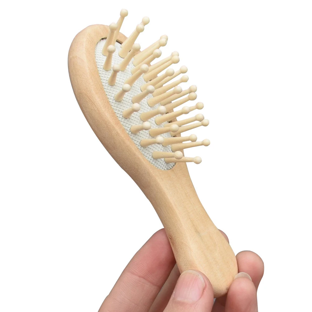 

Wooden Massage Comb Combs Scalp Brush Sponge Long Handle Portable Girls Detangles Hair Increases Blood Circulation Rubber