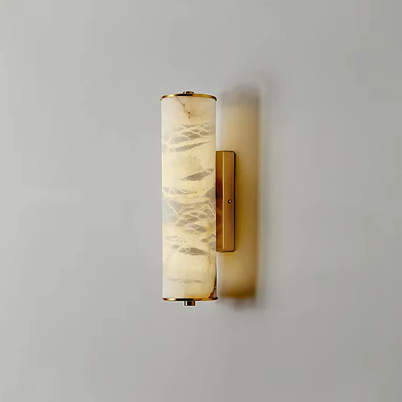 Italian Marble H30cm Makeup Desk Mirror Front Light Luxury Home Decoration Bedside Corridor Sconce Hotel Tv Background Wall Lamp