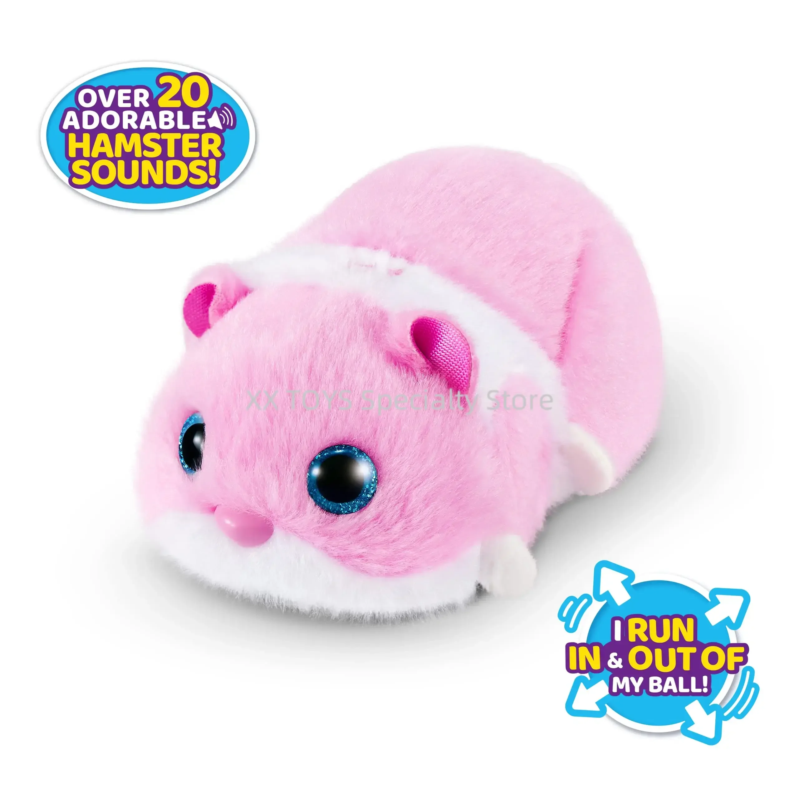 ZURU Pets Alive Hamster Mania Series Elektroniczny zwierzak symulowany biegnący chomik Interaktywne elektryczne pluszowe zabawki Prezent urodzinowy dla dziewczynki