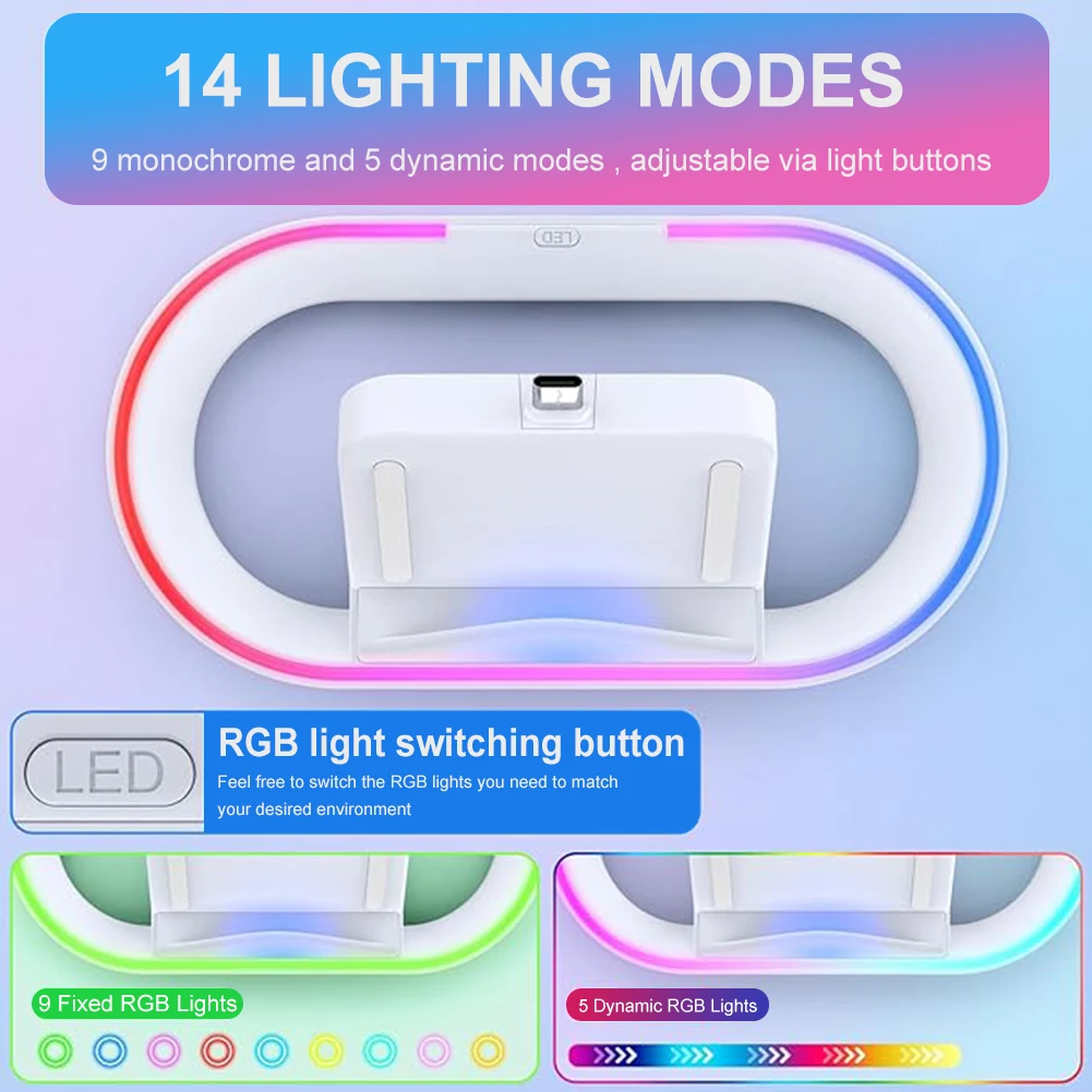 Charging Dock Station for PlayStation Portal 7 RGB Light Modes Console Charger Stand Holder Charger for PS5 Portal Remote Player