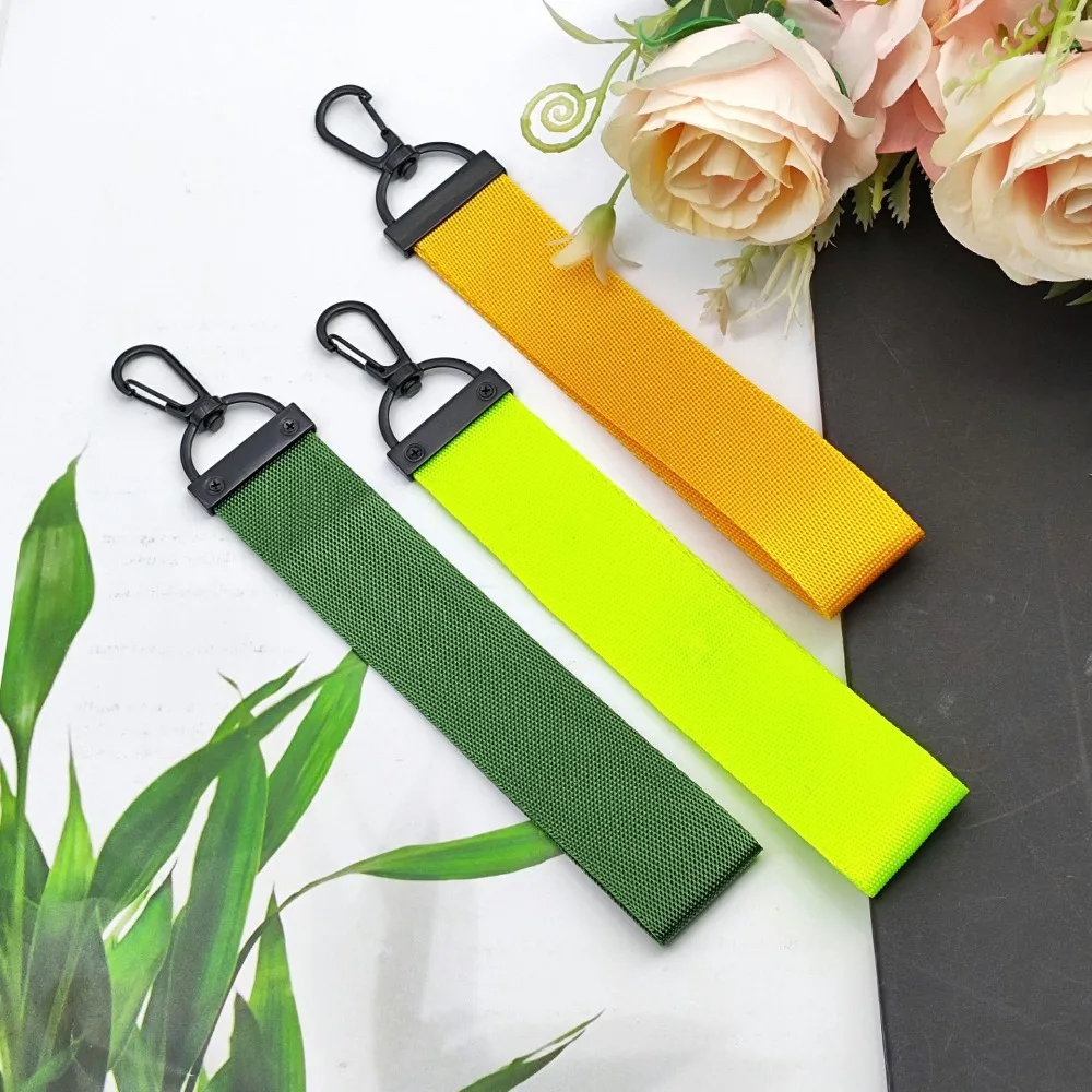 Wallet Ribbon Bag Keyring Woven Strap Simple Canvas Strip Keychain Schoolbag Keychain Car Pendant Key Chain Ring Accessory Gift