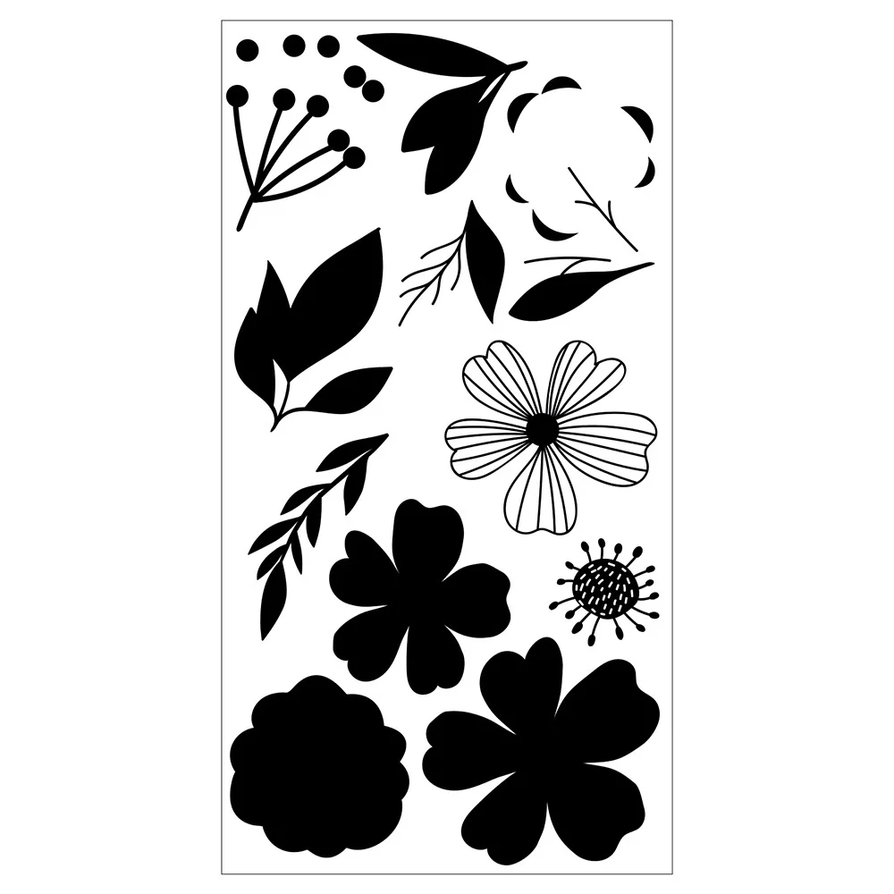 QWELL Blossoms Petal Foliage Clear Silicone Stamps for DIY Christmas Scrapbooking Paper Card Crafting Project 2023 New Seal