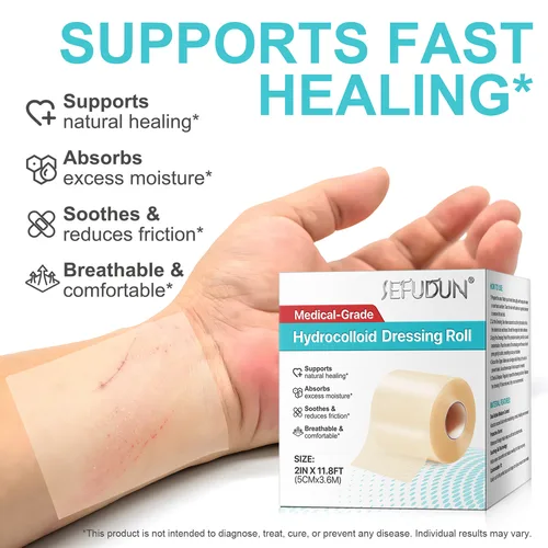 Imagen 2 del producto Altamente absorbente para el cuidado de heridas BurnBlister, parche de silicona para cicatrices, rollo hidrocoloide, vendaje autoadhesivo de parche Ydcoloide