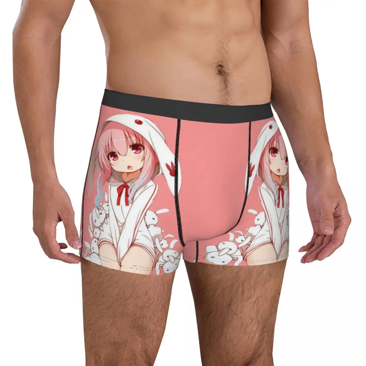 Anime Rabbit Girl, Loli Chan! Underwear Kawaii cute manga aesthetic Printed Boxershorts Trenky Underpants Soft Shorts Briefs