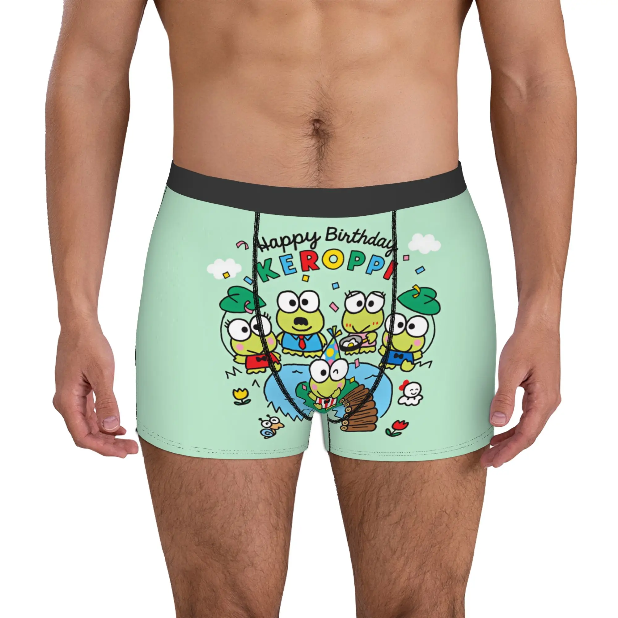 

Cartoon Kero Kero Keroppi Anime Underwear Male Printed Boxer Briefs Shorts Panties Soft Underpants