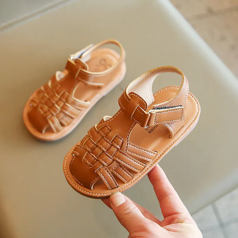 Summer Child Girls Boys Hollow Sandals For Toddler Baby Kids Gladiator Rome Closed Toe Beach Shoes New 2024 1 2 4 5 6 Years