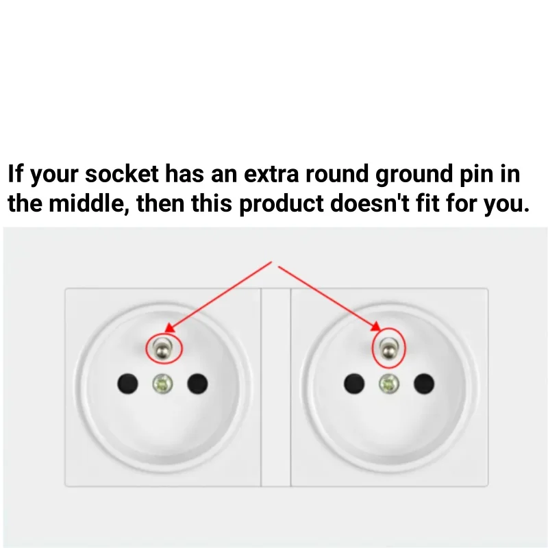 1 szt. Podwójny przedłużacz do gniazd ściennych z przełącznikiem, adapter wtyczki UE Europejski niemiecki standard Wiele gniazd elektrycznych do domu